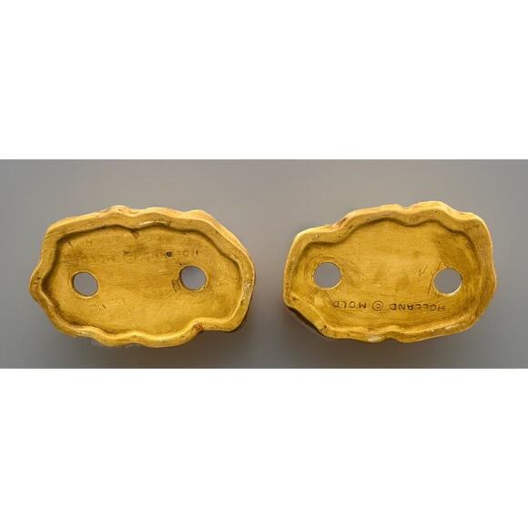 VTG Quail Set 8.5" Holland Mold Pottery Hand Painted Ceramic Art Birds Glass - Picture 4 of 8